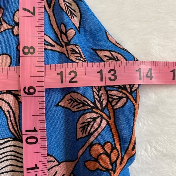 Maaji Floret Kelsey Cover-Up Top, Blue/Orange/Pink Floral, Medium, NWT - Picture 13 of 16